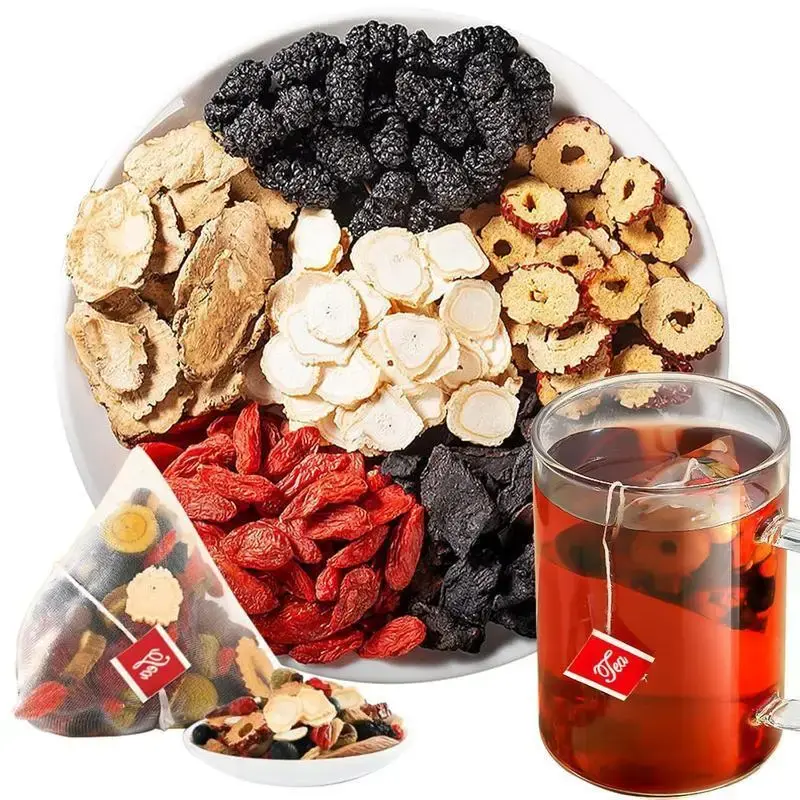 【Upgraded】Kidney tea formula Ginseng Five Treasure TeaCombination Scented Tea Eight Treasure Tea RedDate Wolfberry Tea Me...