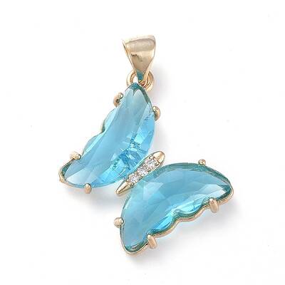Brass Micro Pave Clear Cubic Zirconia Pendants