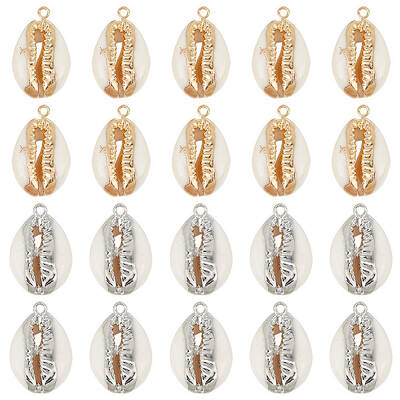 20Pcs 2 Styles Cowrie Shell Pendants