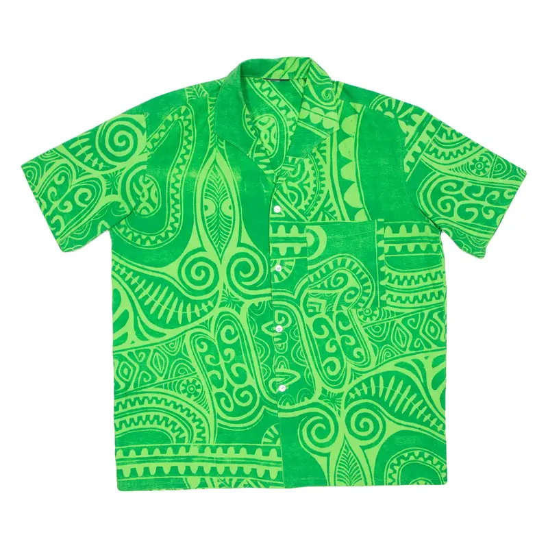 Mens Shirt Green Paisley XL