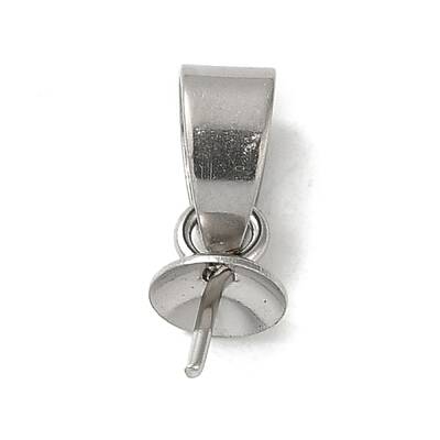 304 Stainless Steel Cup Pearl Peg Bails Pin Pendants