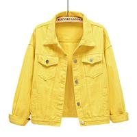 Women's Denim Coat Spring and Autumn Short Coat Pink Denim  Casual  Purple Yellow Purple Blue Loose  Women's Coat Oversized D...