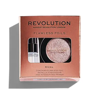 Set Makeup Revolution: Flawless Foils Vegan Eyeshadow Primer 2ml + Flawless Foils Vegan Rival Eyeshadow Palette 2g