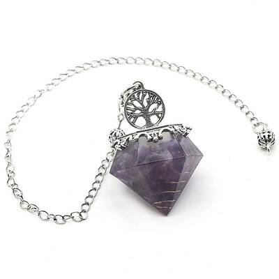 Natural Amethyst Chip & Resin Dowsing Pendulum Big Pendants