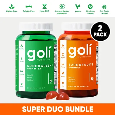 Super Bundle - Goli SuperGreens & Superfruits Duo - Collagen Promoting Vitamins & Minerals - Gelatin-Free, Gluten-Free, Vegan...