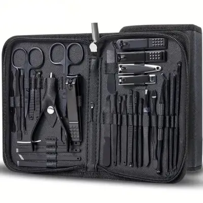 Professional Manicure Set with Storage Case, 32pcs Portable Multi-functional Nail Clipper Set Pedicure Care Tools, Nail Kits ...