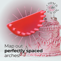 Cursed and Crafted Precision Cake Arch Guide Tool For Round Cakes-Evenly Spaces & Aligns Piping Designs Bakeware Plastic