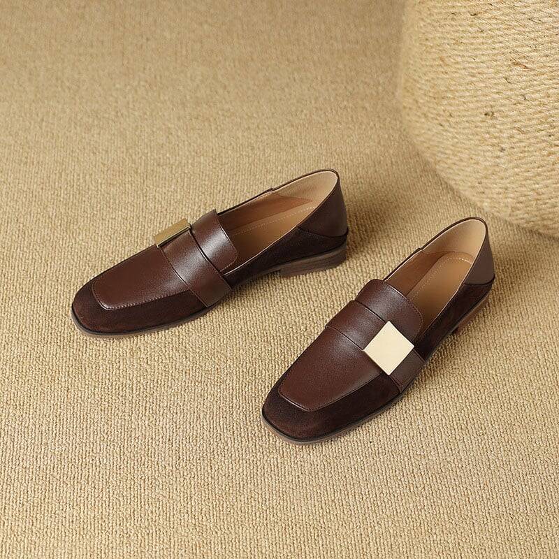 CHIKO Kesi Square Toe Block Heels Loafer Flats