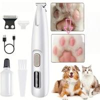 Pet Trimmer, 1 Set Waterproof Rechargeable Pet Shaver with Led Light, Multifunctional Pet Hair Clippers for Paws Eyes Ears Fa...