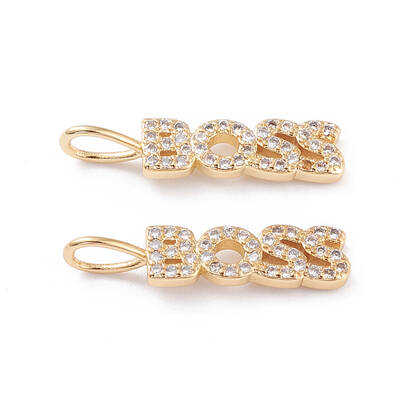 Brass Micro Pave Clear Cubic Zirconia Pendants