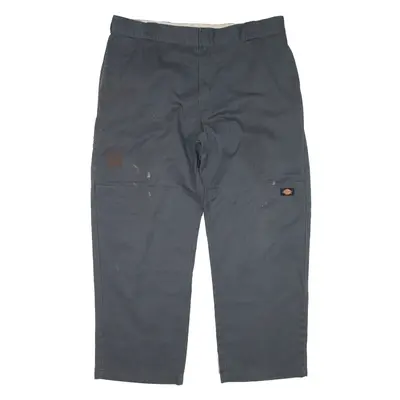 DICKIES Workwear Trousers Grey Loose Straight Mens W40 L30