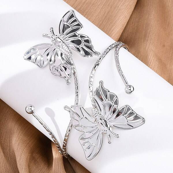 Butterfly Alloy Arm Cuff Bangles for Girl Women