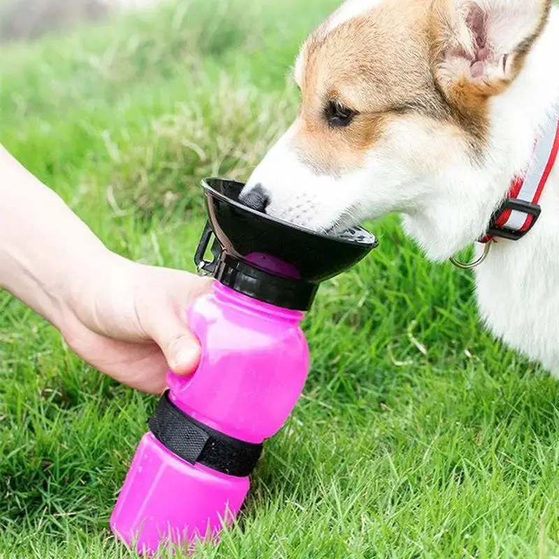 Portable Dog Cat Water Bowl, 500ml Foldable Leak-proof Water Bottle, Food Cup Pet Feeder Bowl