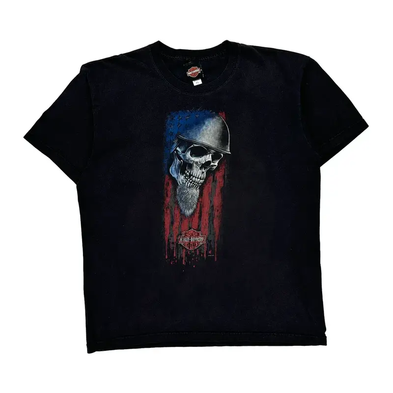 Fort Bragg Harley Davidson Graphic T-Shirt - XL Black Cotton