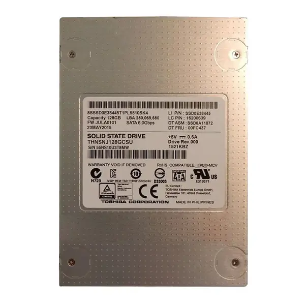 00FC437 IBM 128GB Multi-Level Cell SATA 6Gb/s 2.5-Inch Solid State Drive