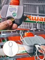 Cute Trendy Stainless Steel Removable Shopping Trolley Token Key Fob, Keychain Ring, Car Key Holder Keychain for Shopping Car...