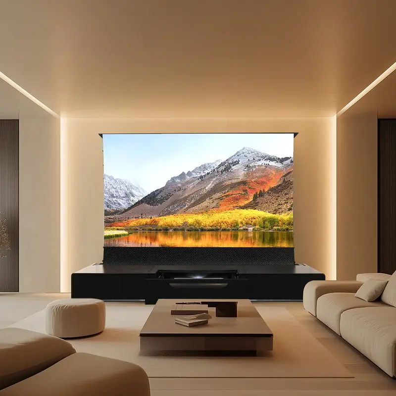Shore Wood Grain TV cabinet for Ultra Short Throw Projector (Pre-Assembled)