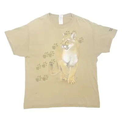 GILDAN'S Big Cat Womens T-Shirt Brown XL