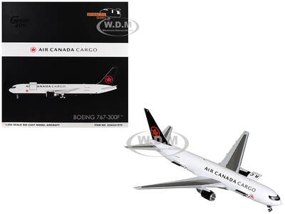 Boeing 767-300F Commercial Aircraft Air Canada Cargo (C-GXHM) White with Black Tail Gemini 200 - Interactive Series 1/200 Die...
