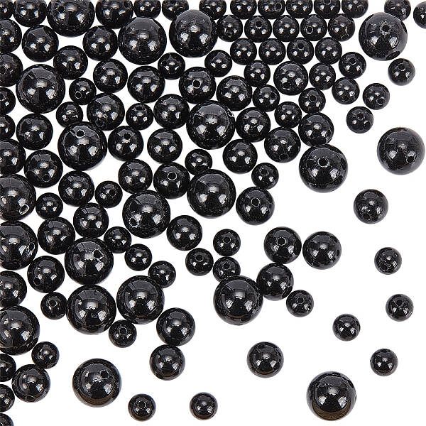 120Pcs 3 Style Natural Black Tourmaline Beads Strands