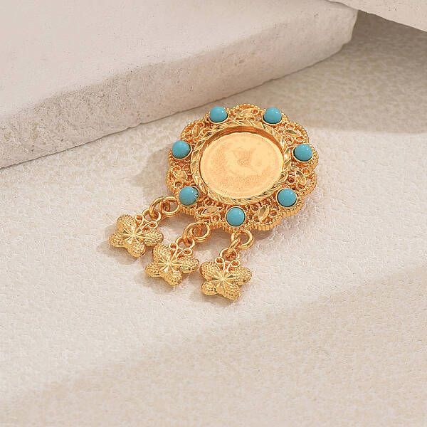Flat Round Alloy Brooches for Backpack Clothes
