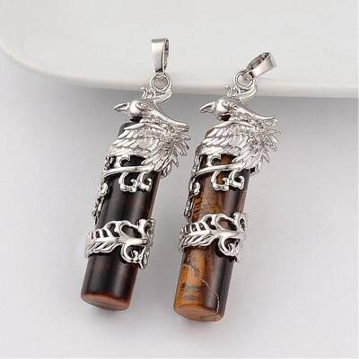Column Natural Tiger Eye Pendants