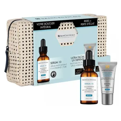 SkinCeuticals Complete Shield Kit for Wrinkles and Loss of Brightness - Serum 10 + FREE Ultra Facial UV Defense