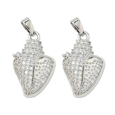 Brass Micro Pave Clear Cubic Zirconia Pendants