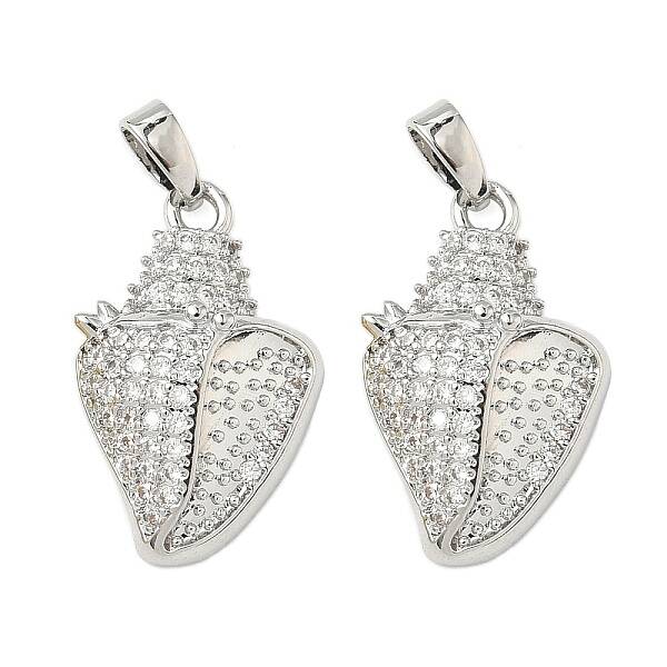 Brass Micro Pave Clear Cubic Zirconia Pendants