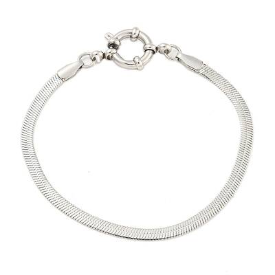 Non-Tarnish 304 Stainless Steel Herringbone Chain Bracelets for Women
