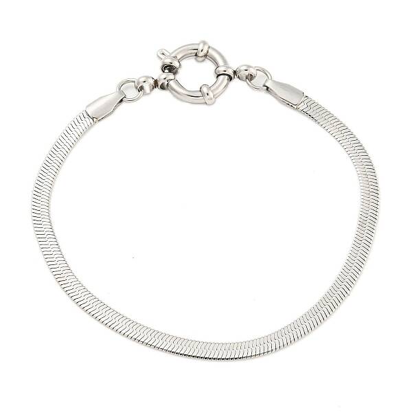 Non-Tarnish 304 Stainless Steel Herringbone Chain Bracelets for Women