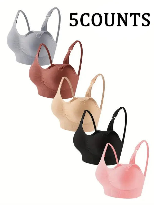 Maternity's Solid Color Nursing Bra, Comfortable Breathable Pregnancy Bra, Maternity Underwear for Pregnant & Postpartum Wome...