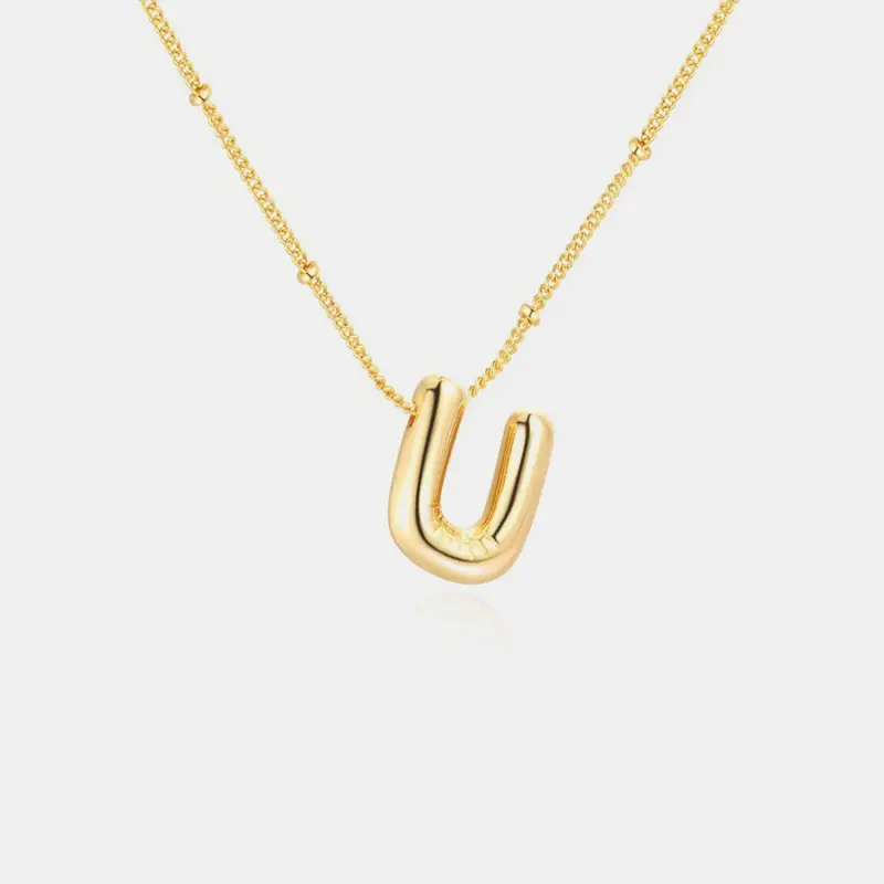 18K Gold Letter Pendant Necklace