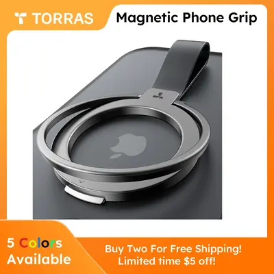 TORRAS Mag-Ring Grip Holder Compatible with PopSockets MagSafe Kickstand Magnetic on both sides for iPhone 16/15/14/13/12/11 ...