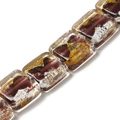Handmade Gold Foil and Silver Foil Lampwork Beads