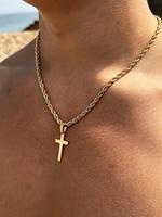 Men's Stainless Steel Cross Design Pendant Necklace, Necklaces for Men, Fashion Jewelry for Party, Daily Clothing Decor, Tren...