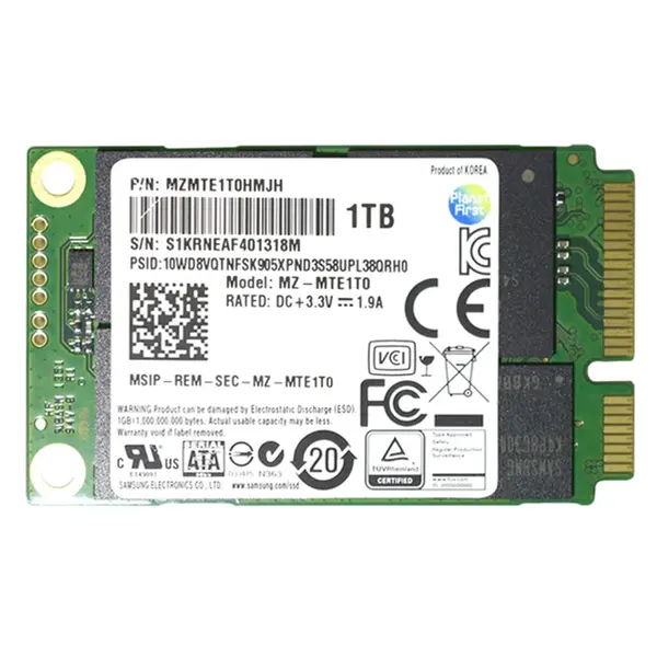 Samsung MZ-MTE1T0BW | 840 EVO Series 1TB mSATA 6GB/s SATA 1GB Cache V-NAND 3bit MLC Solid State Drive