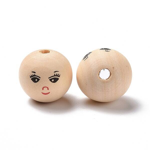Printed Wood European Beads