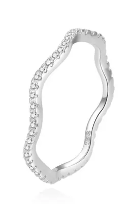 Beneto Original silver ring with clear zirconia AGG226 - Circuit: 52 mm