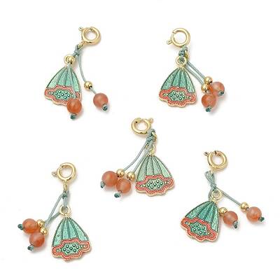 Brass Enamel Seedpod of the Lotus Pendant Decorations