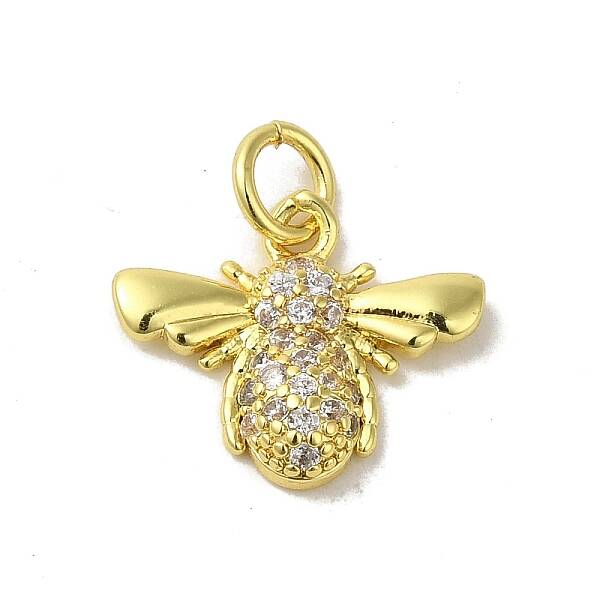 Real 18K Gold Plated Brass Pave Cubic Zirconia Pendants