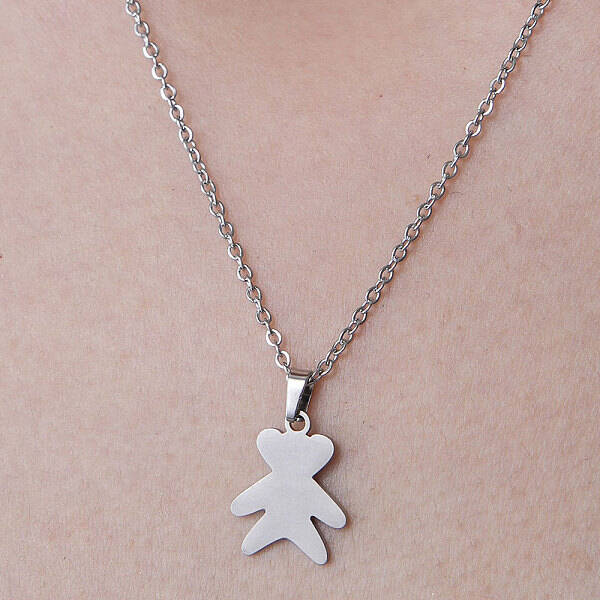 Non-Tarnish 201 Stainless Steel Bear Pendant Necklace