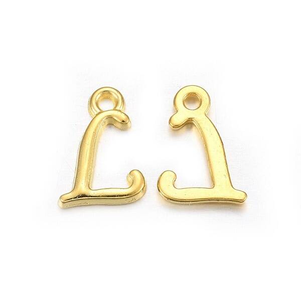 Golden Plated Alloy Letter Pendants