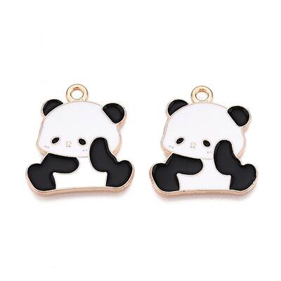 Panda Theme Alloy Enamel Pendants