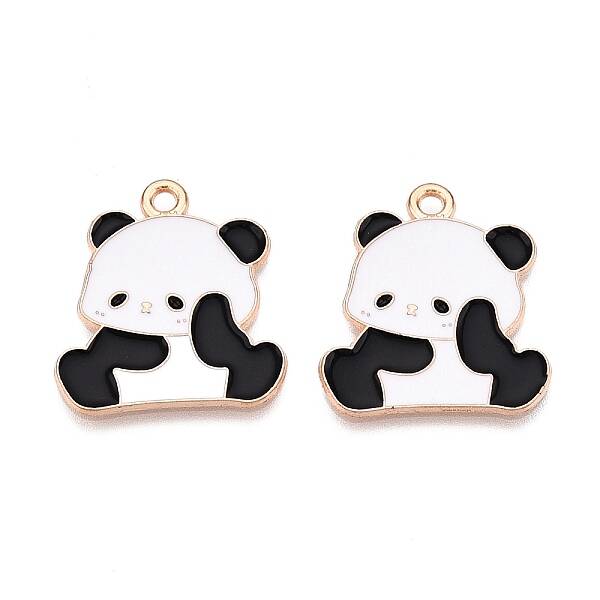 Panda Theme Alloy Enamel Pendants
