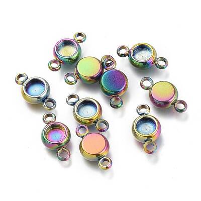 Ion Plating(IP) 304 Stainless Steel Cabochon Connector Settings