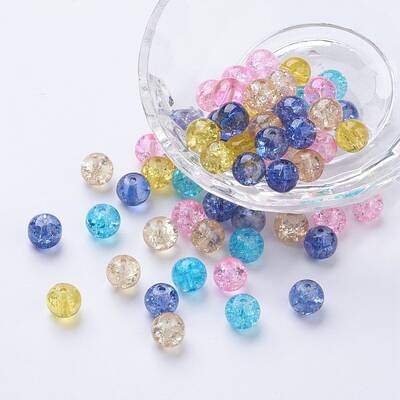 Baking Painted Crackle Glass Beads