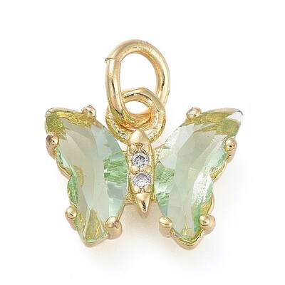 Brass Micro Pave Clear Cubic Zirconia Pendant