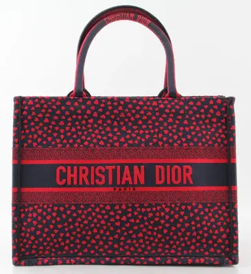 Pre-owned Dior Canvas tote bags Christian Pop Heart I Love Paris Embroidered Book Tote