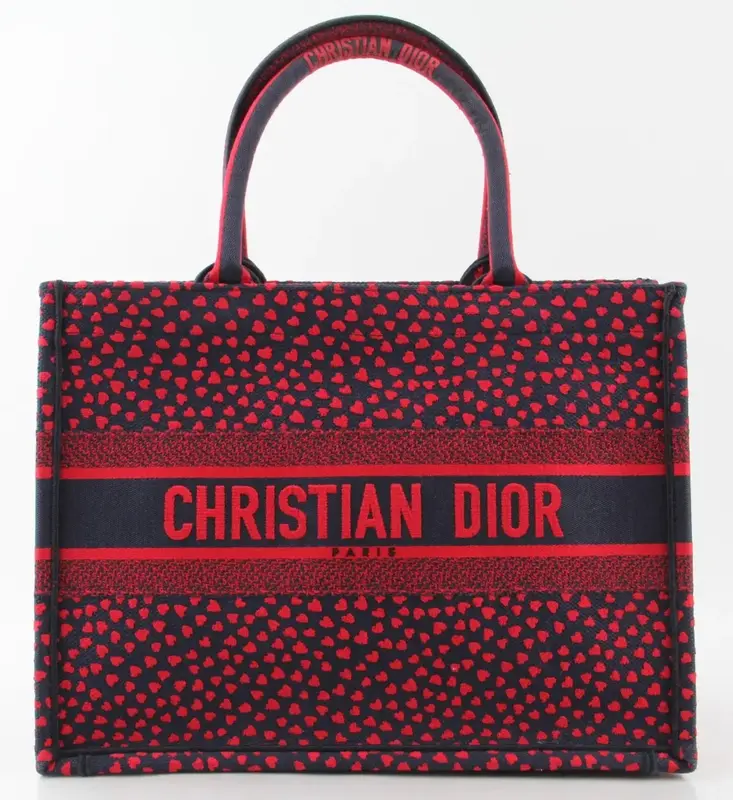Pre-owned Dior Canvas tote bags Christian Pop Heart I Love Paris Embroidered Book Tote